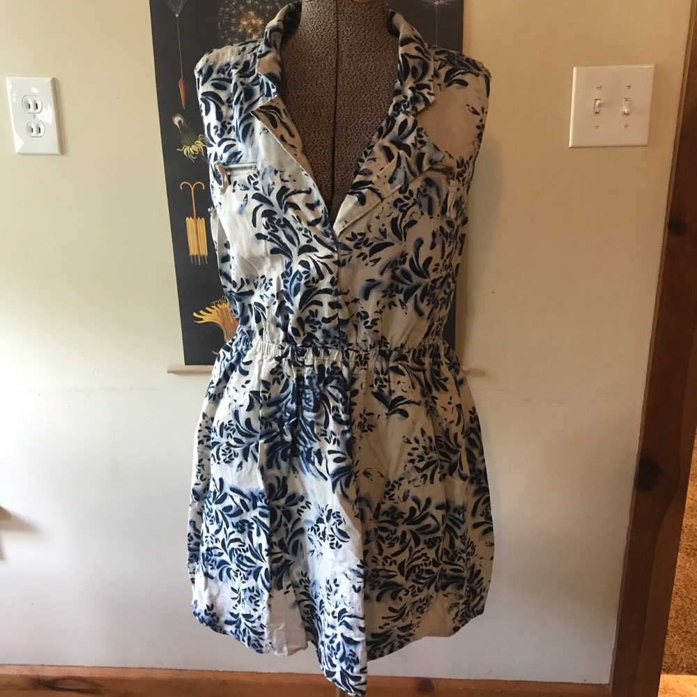 Indigo Batik Short Sleeve Canvas Material Dress